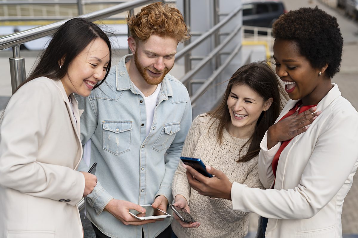 Customers using the app together
